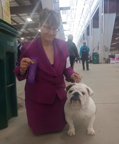 Smiley and his Handler Terri Frenia from the 6-9 puppy classes , day 4